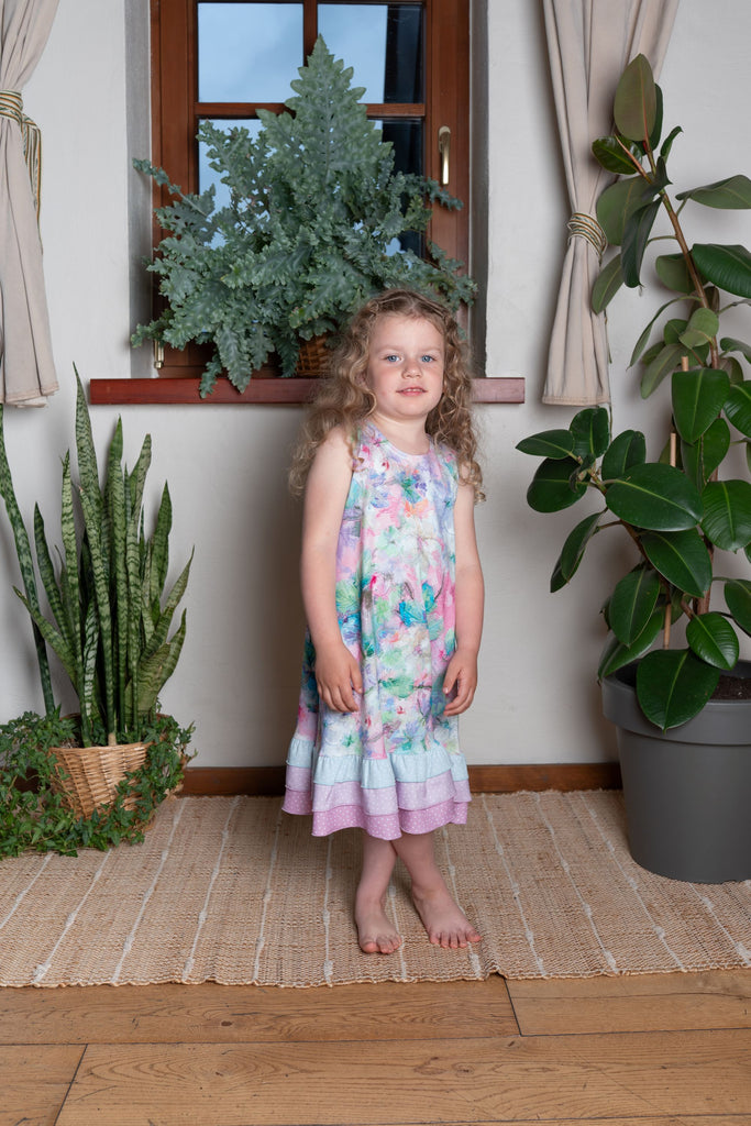 Girls Flower & Polka Dot Dress