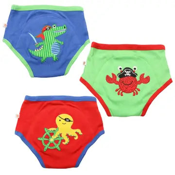 Zoocchini Boys Girls Infants Toddlers Training Pants Pirate Pals Alligator Crab Octopus Ocean 100% Organic Cotton The Plaid Giraffe Children's Boutique