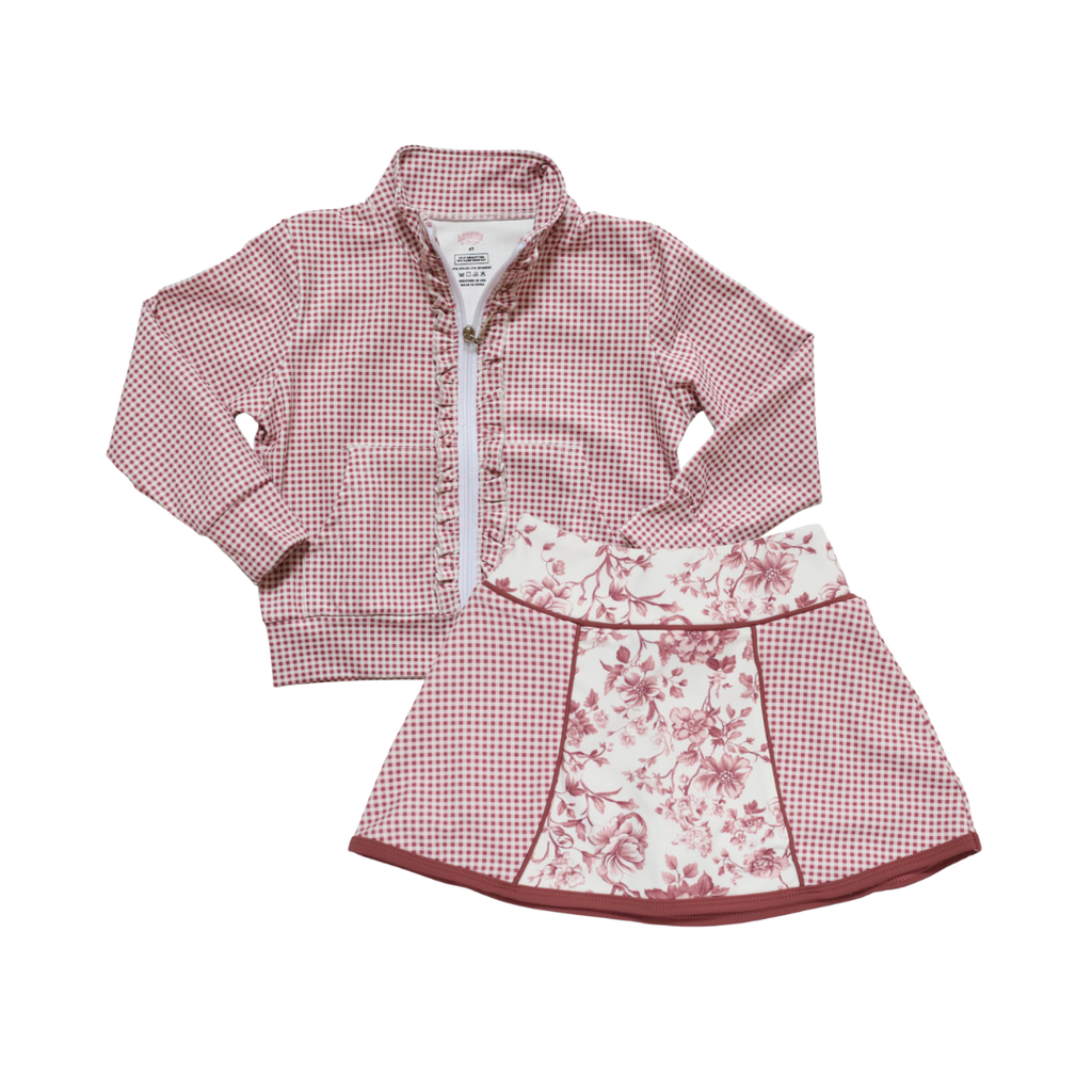 Be Girl Clothing Girls Infant Toddlers Kids Juniors Tank Top Skort Jacket Rain Jacket Gingham Check Zipper The Plaid Giraffe Children's Boutique