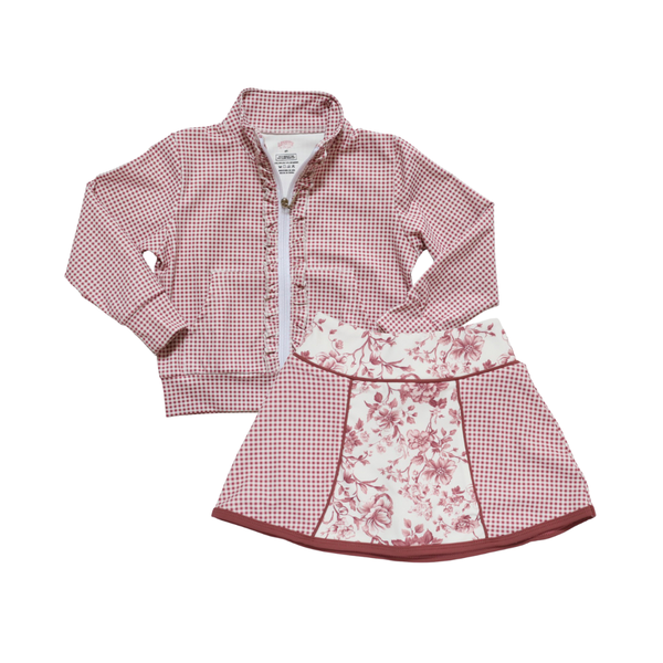 Be Girl Clothing Girls Infant Toddlers Kids Juniors Tank Top Skort Jacket Rain Jacket Gingham Check Zipper The Plaid Giraffe Children's Boutique
