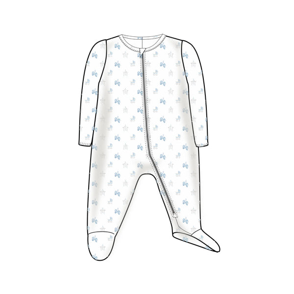 Pimalu Girls Boys Infants Toddlers Footie Sleeper Sleepwear Nightwear Two-way Zipper Carriages Booties 100% Pima Cotton The Plaid Giraffe Children's Boutique