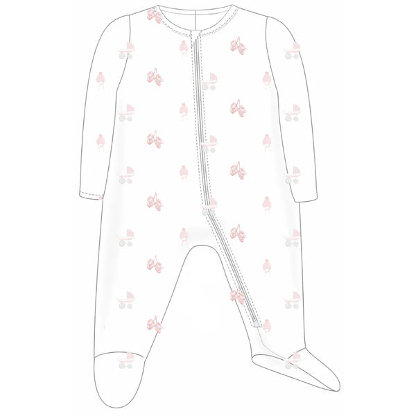Pimalu Girls Boys Infants Toddlers Footie Sleeper Sleepwear Nightwear Two-way Zipper Carriages Booties 100% Pima Cotton The Plaid Giraffe Children's Boutique