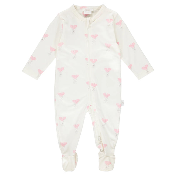 PimaLu Girls Boys Infants Toddlers Kids Juniors Hearts Balloons 100% Pima Cotton Two Way Zipper The Plaid Giraffe Children's Boutique