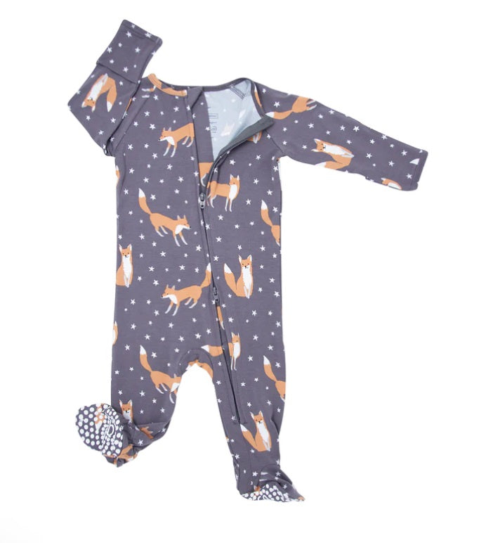 Sweet Bamboo Boys Footie Sleeper Sleepwear Nightwear Two-way Zipper Fox The Plaid Giraffe Childrens Boutique