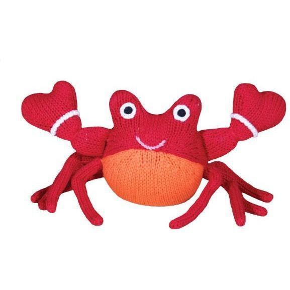 Zubels Boys Girls Infants Toddlers Toys Rattles Crab 100% Cotton The Plaid Giraffe Childrens Boutique