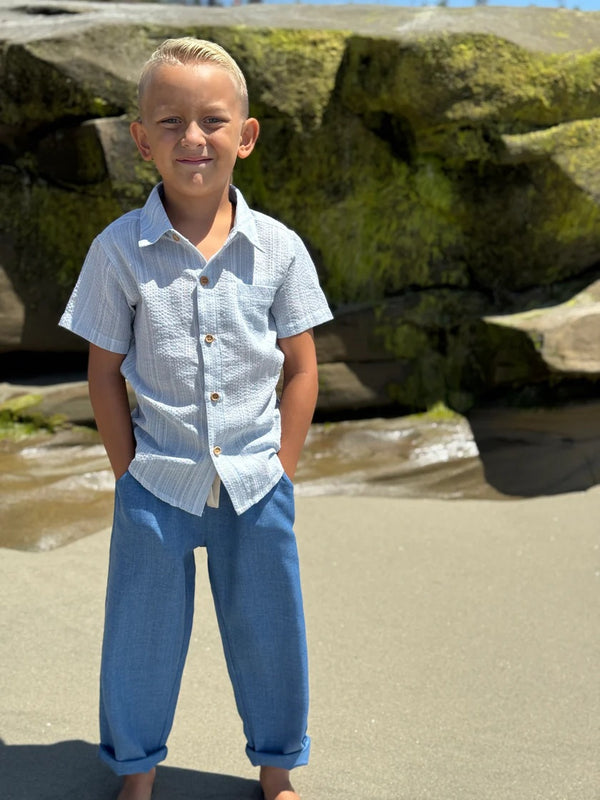 Boys S/S Newport Striped Shirt