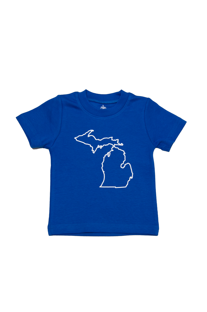 Creative Knitwear Boys Girls Unisex T-Shirt State of Michigan 100% Cotton The Plaid Giraffe Childrens Boutique