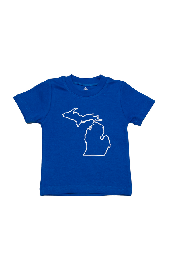 Creative Knitwear Boys Girls Unisex T-Shirt State of Michigan 100% Cotton The Plaid Giraffe Childrens Boutique