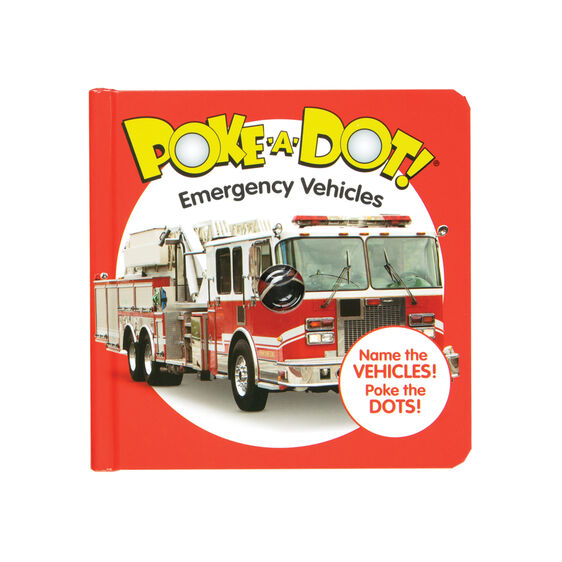 Melissa & Doug Girls Boys Infants Toddlers Kids Learning Toys Poke A Dot Book Emergency Vehicles Firetruck Ambulance Policecar The Plaid Giraffe Childrens Boutique