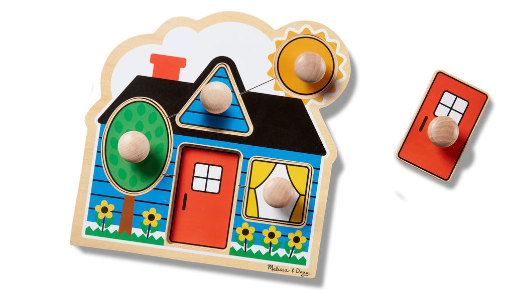 Melissa & Doug Girls Boys Infants Toddlers Kids Learning Toys Puzzle Shapes Jumbo Knob The Plaid Giraffe Childrens Boutique