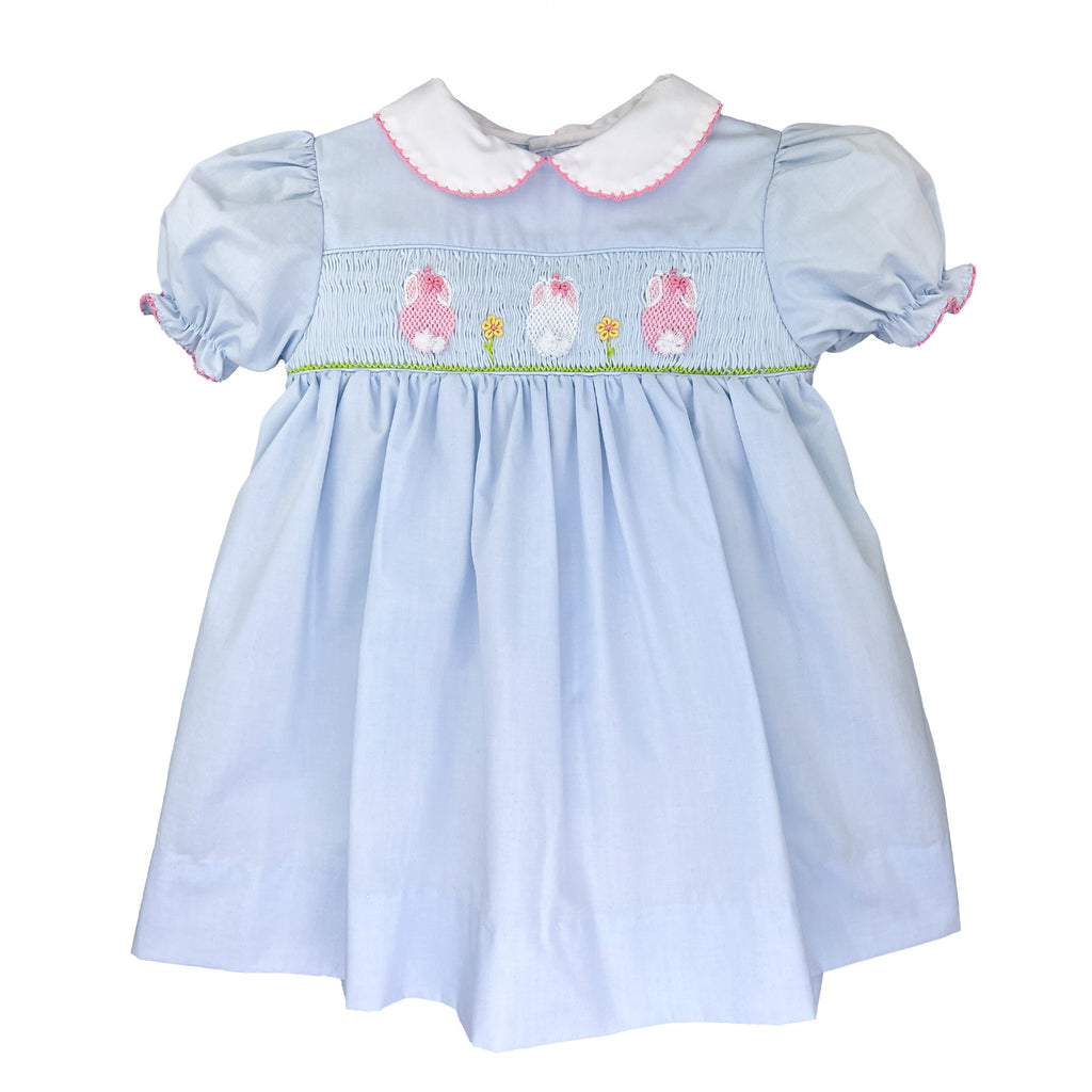 Petit Ami Girls Infants Dress Smocking Easter Bunny Holiday The Plaid Giraffe Childrens Boutique