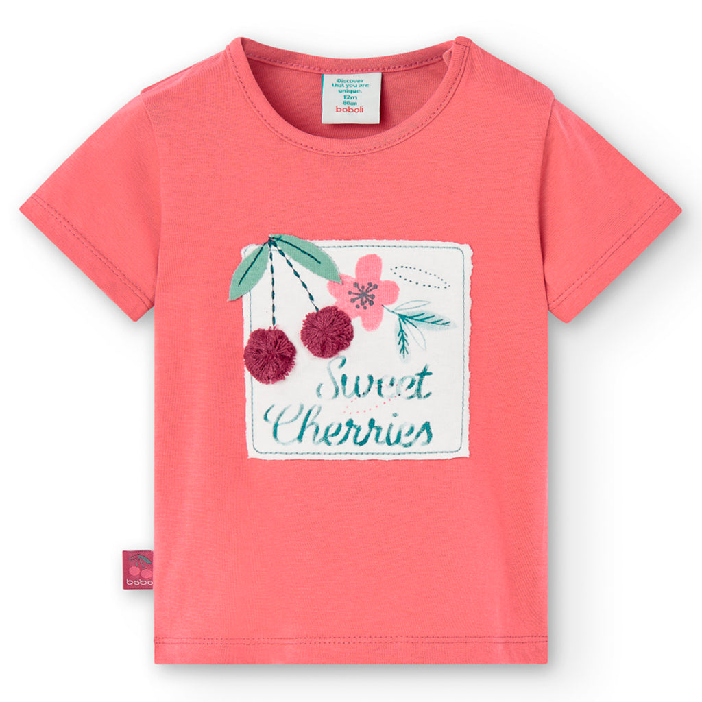 Boboli Girls Infants Toddlers Top Cherries Fruit Food 100% Cotton The Plaid Giraffe Childrens Boutique