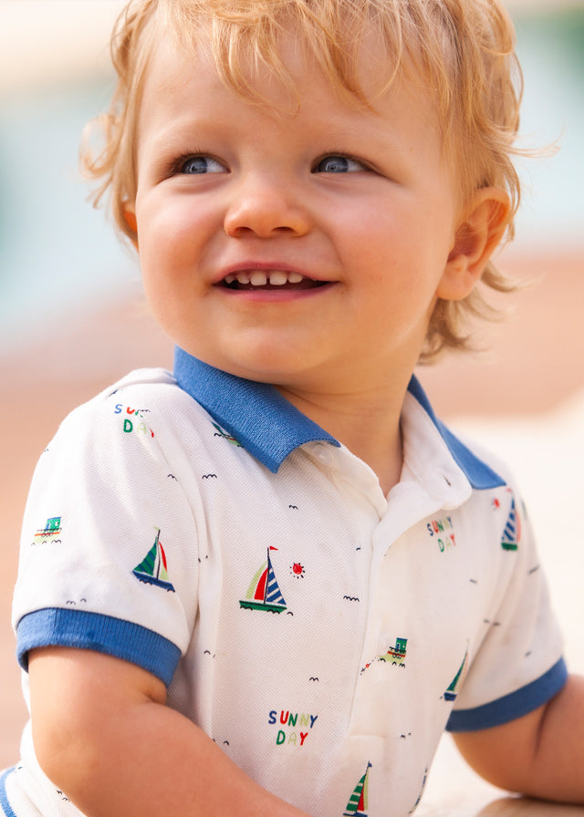Mayoral Boys Infants Toddlers Polo Shirt Boats Sailboats The Plaid Giraffe Childrens Boutique