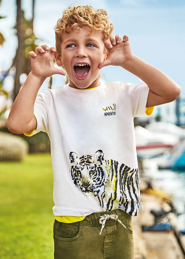 Mayoral Boys Kids Juniors T-Shirt Tiger Jungle Animals 100% Cotton The Plaid Giraffe Childrens Boutique