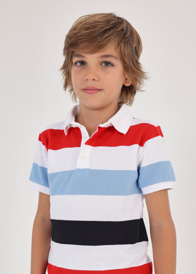 Mayoral Boys Juniors Polo Shirt Stripes 100% Cotton The Plaid Giraffe Childrens Boutique