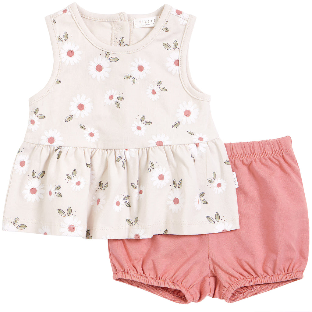 Petit Lem Girls Infants Tops Shirts Shorts Daises Flowers Organic Cotton The Plaid Giraffe Childrens Boutique