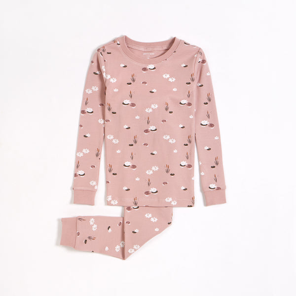 Petit Lem Girls Infants Toddlers Pajamas Sleepwear Nightwear Lily Pads Pond 100% Organic Cotton The Plaid Giraffe Childrens Boutique