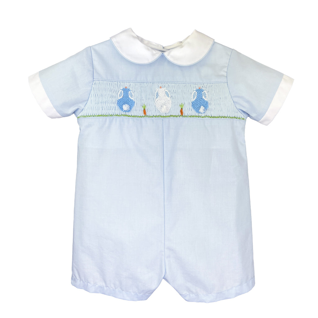 Petit Ami Boys Infants Romper Smocking Easter Bunny Holiday The Plaid Giraffe Childrens Boutique