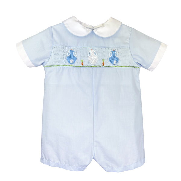 Petit Ami Boys Infants Romper Smocking Easter Bunny Holiday The Plaid Giraffe Childrens Boutique