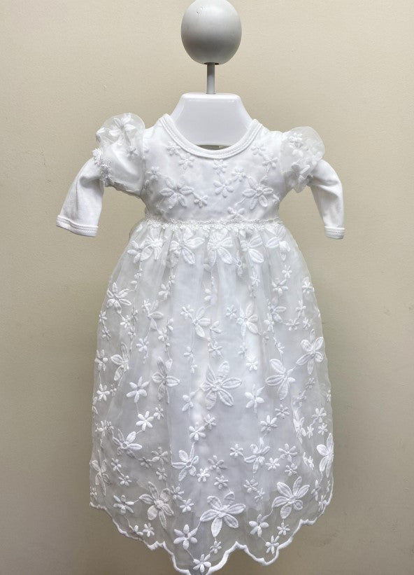 Macis Design Girls Infants Dress Christening Lace Overlay Lace Appliques The Plaid Giraffe Childrens Boutique