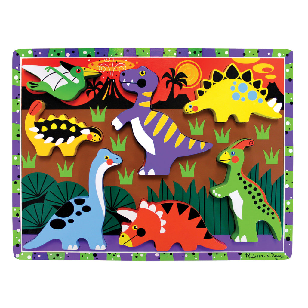 Melissa & Doug Girls Boys Infants Toddlers Kids Learning Toys Puzzle Dinosaurs Chunky The Plaid Giraffe Childrens Boutique