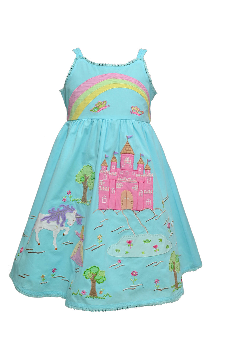 2-Pack Toddler Girel Unicorn Rainbow Print Ruffled Short-sleeve Dress