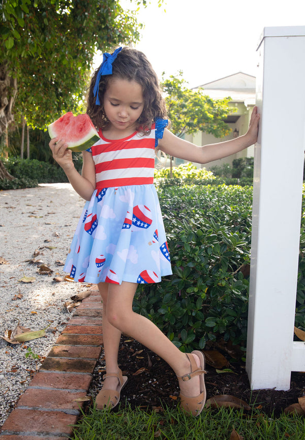 Be Girl Clothing Girls Toddlers Kids Juniors Dress Stars Stripes Patriotic Fourth of July Memorial Day The Plaid Giraffe Childrens Boutique
