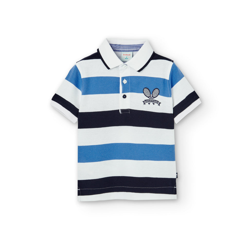 Boboli Boys Kids Juniors Polo Shirt Stripes 100% Cotton The Plaid Giraffe Childrens Boutique