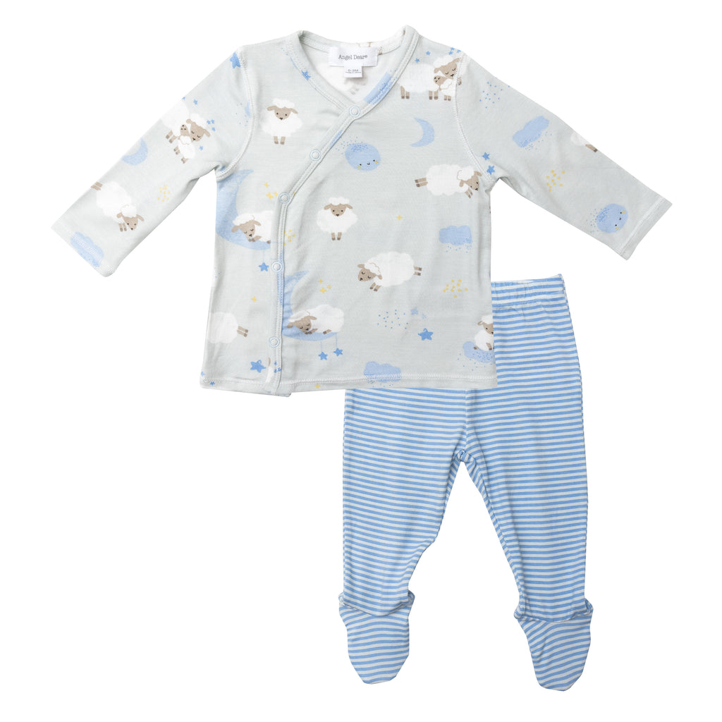 Angel Dear Boys Infants Kimono Set Sleepwear Nightwear Lambs The Plaid Giraffe Childrens Boutique