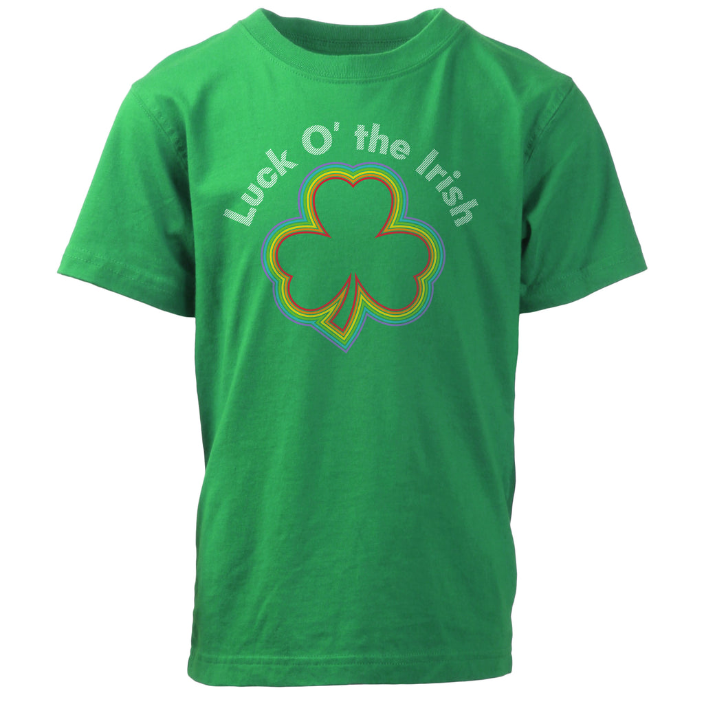 Wes & Willy Boys Toddler Kids Juniors T-Shirt St Patrick's Day Shamrock The Plaid Giraffe Childrens Boutique
