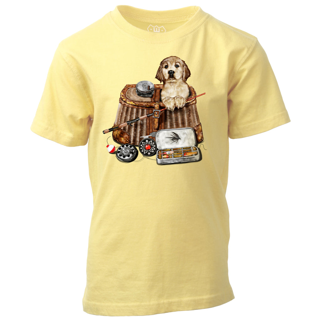 Boys Puppy Fishing T-Shirt, 4T / Yellow / TBT