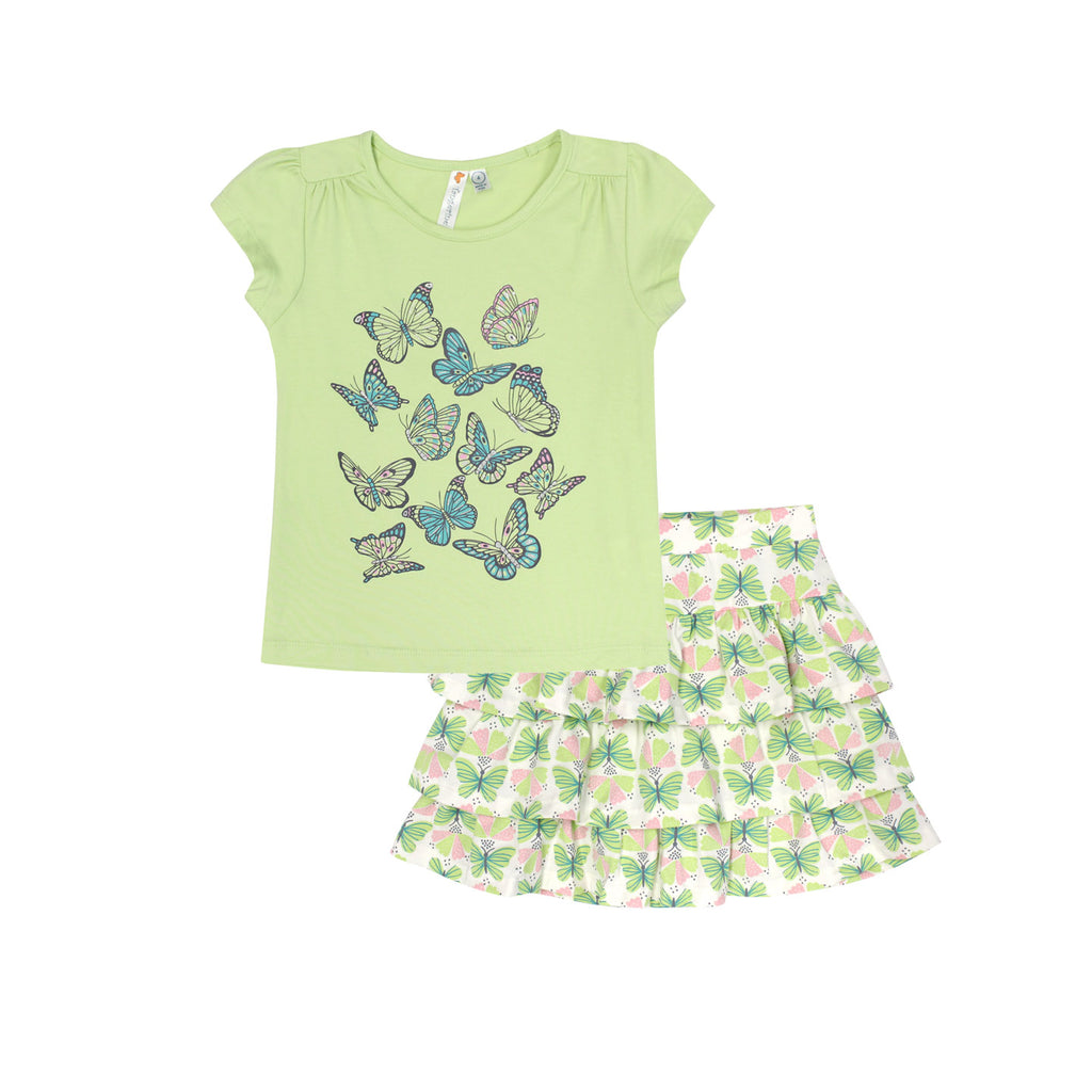 Tangerine Sky Girls Infants Toddlers Top Skort Shorts Butterflies The Plaid Giraffe Childrens Boutique