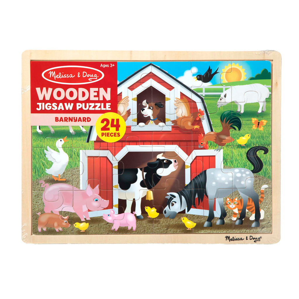 Melissa & Doug Girls Boys Infants Toddlers Kids Learning Toys Puzzle Barnyard Farm Animals Cow Horse Sheep Pigs Chickens The Plaid Giraffe Childrens Boutique
