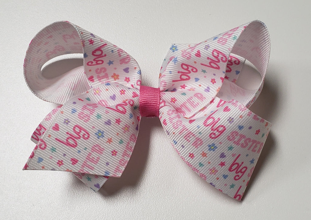 Wee Ones Girls Hair Accessories Medium Bows Big Sister The Plaid Giraffe Childrens Boutique