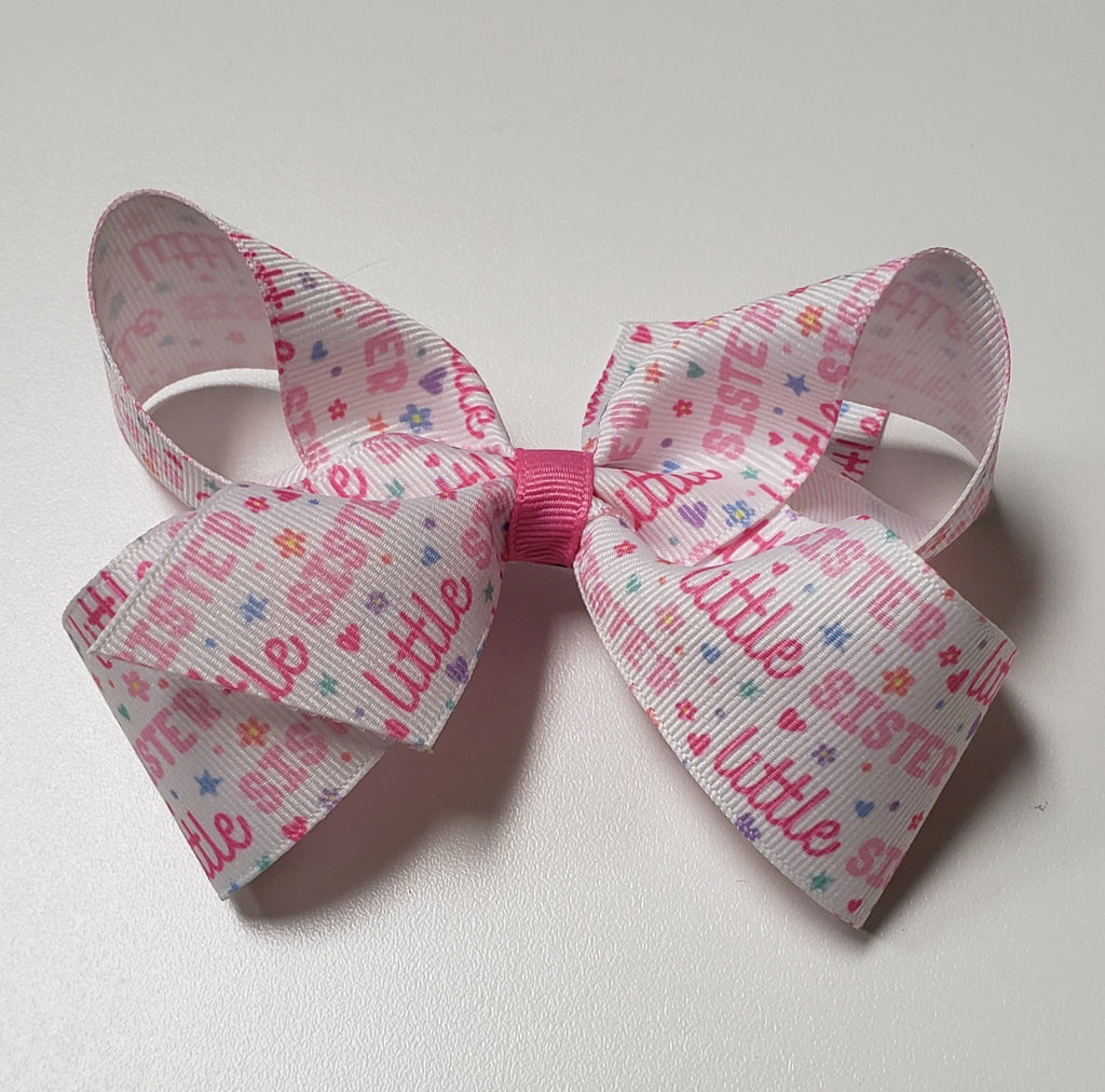 Wee Ones Girls Hair Accessories Medium Bows Little Sister The Plaid Giraffe Childrens Boutique