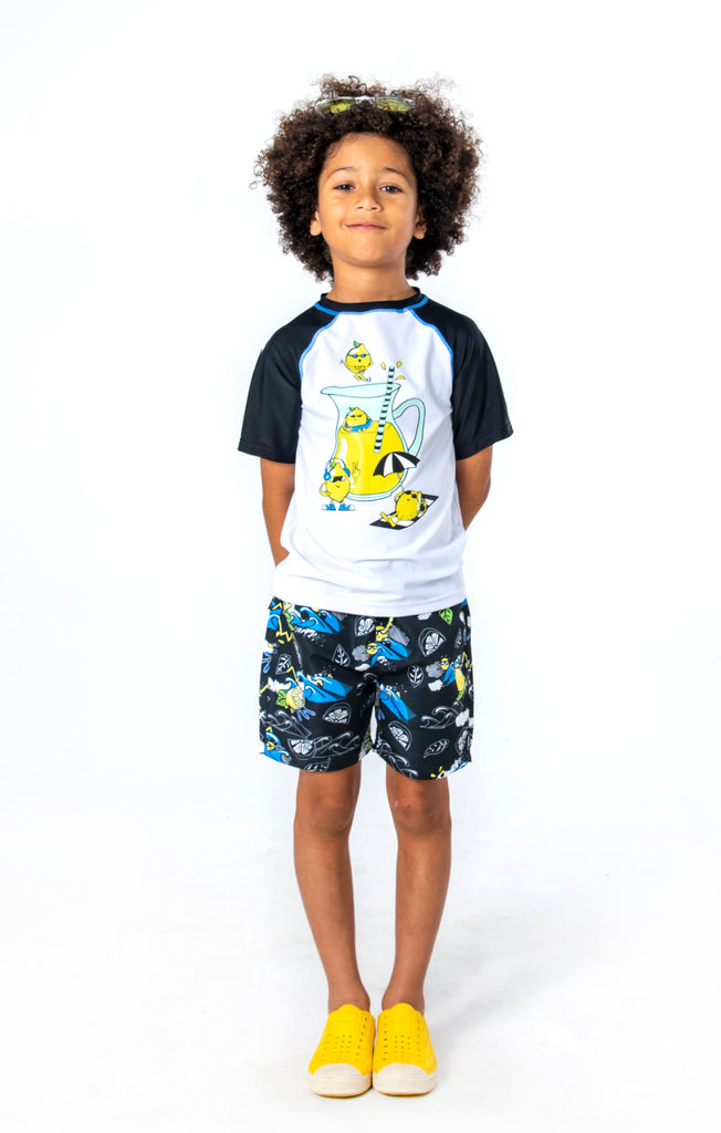 Appaman Boys Toddlers Kids Juniors Rashguard Swimwear Lemons Lemonade The Plaid Giraffe Childrens Boutique