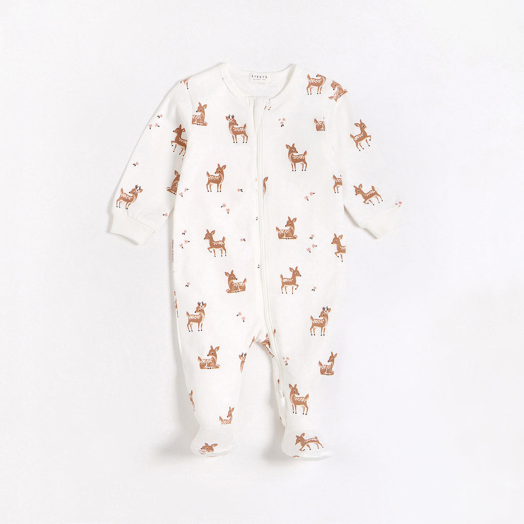 Petit Lem Girls Infants Footie Sleeper Sleepwear Nightwear Deer Fawn The Plaid Giraffe Childrens Boutique