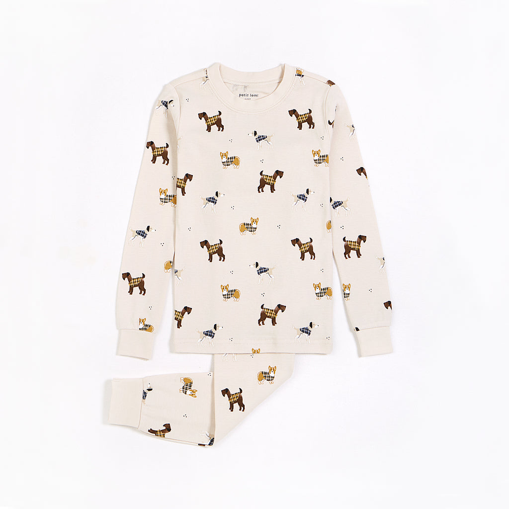 Petit Lem Girls Boys Unisex Infants Pajamas Sleepwear Nightwear Dogs 100% Organic Cotton The Plaid Giraffe Childrens Boutique
