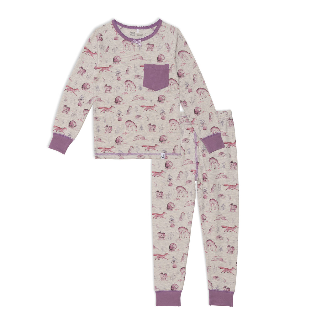 Deux Par Deux Girls Toddlers Kids Juniors Pajamas Forest Animals Organic Cotton The Plaid Giraffe Childrens Boutique