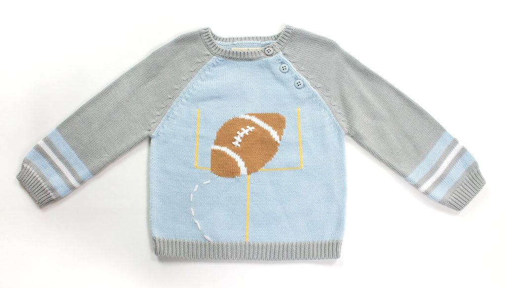 Zubels Boys Infants Toddlers Sweater Sports Football The Plaid Giraffe Childrens Boutique