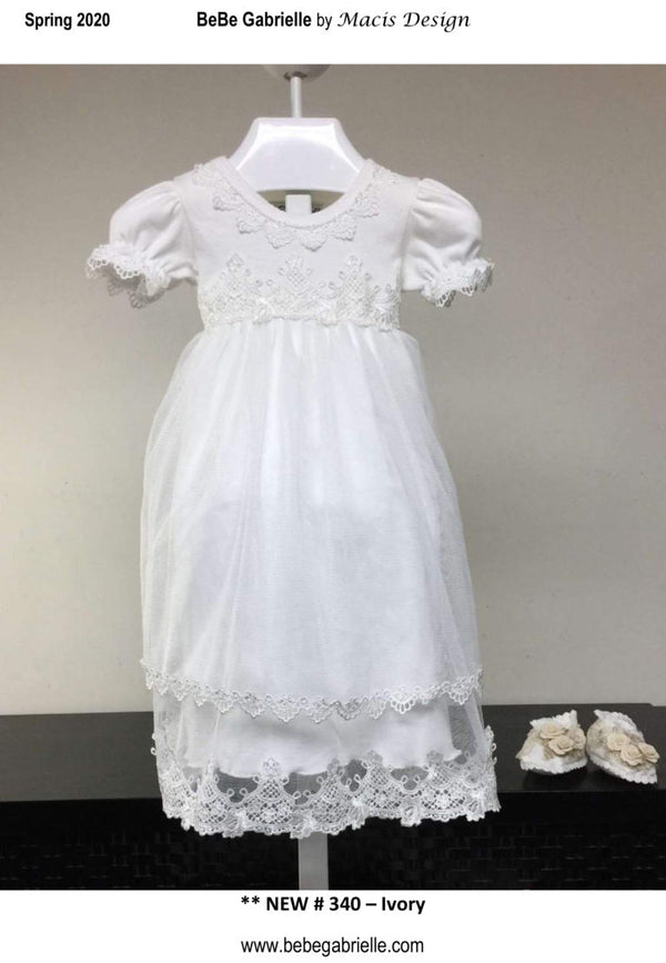 Macis Design Girls Infants Dress Christening Lace Overlay Lace Appliques Headband The Plaid Giraffe Childrens Boutique