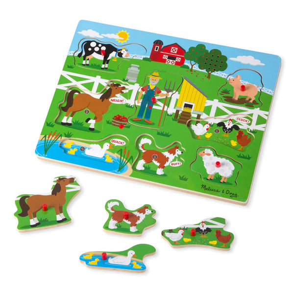 Melissa & Doug Boys Girls Infants Toddlers Kids Toys Puzzle Farm Animals The Plaid Giraffe Childrens Boutique