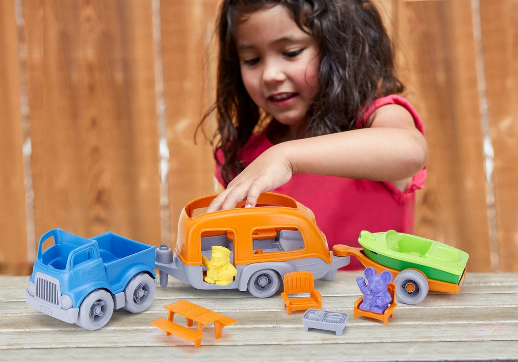 Green Toys Toys Pretend Toddlers Kids 100% Recycled Plastic Camping Camper Boat Car Picnic The Plaid Giraffe Childrens Boutique