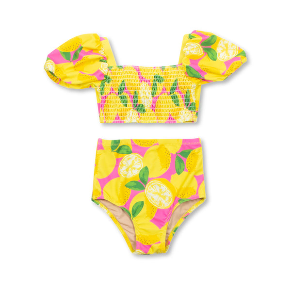 Shade Critters Girls Toddlers Kids Two Piece Swimsuit Floral Flowers UPF 50+ Smocking The Plaid Giraffe Childrens Boutique