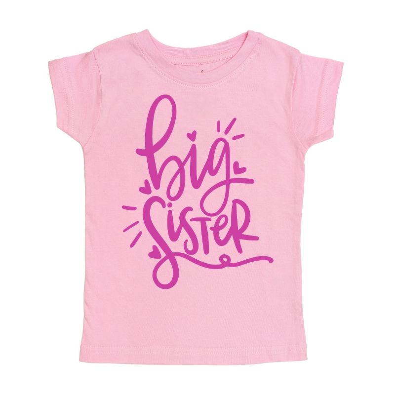 Sweet Wink Girls Toddlers Kids Juniors T-Shirt Big Sister The Plaid Giraffe Childrens Boutique