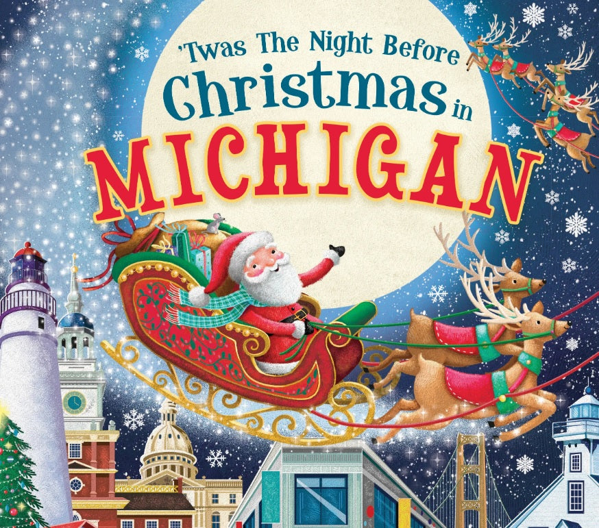 Sourcebooks Books Picture Book Michigan Santa Christmas Holiday The Plaid Giraffe Childrens Boutique