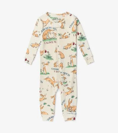 Books To Bed Girls Boys Unisex Infants Footie Sleepwear Nightwear Guess How Much I Love You The Plaid Giraffe Childrens Boutique