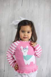 Zubels Girls Infants Toddlers Sweater Llama The Plaid Giraffe Childrens Boutique